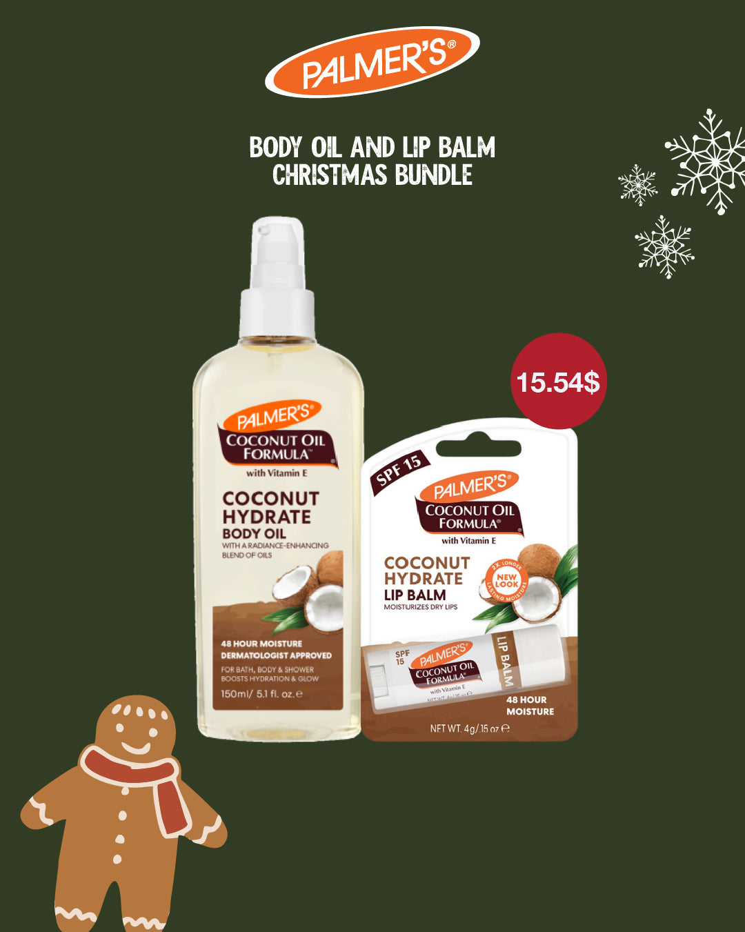 Palmer's Body Oil and Lip Balm Christmas Bundle