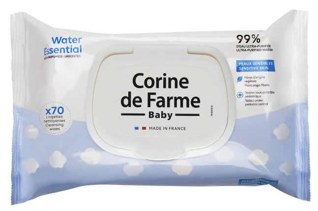CORINE DE FARME BABY WIPES WATER ESSENTIAL 70PCS