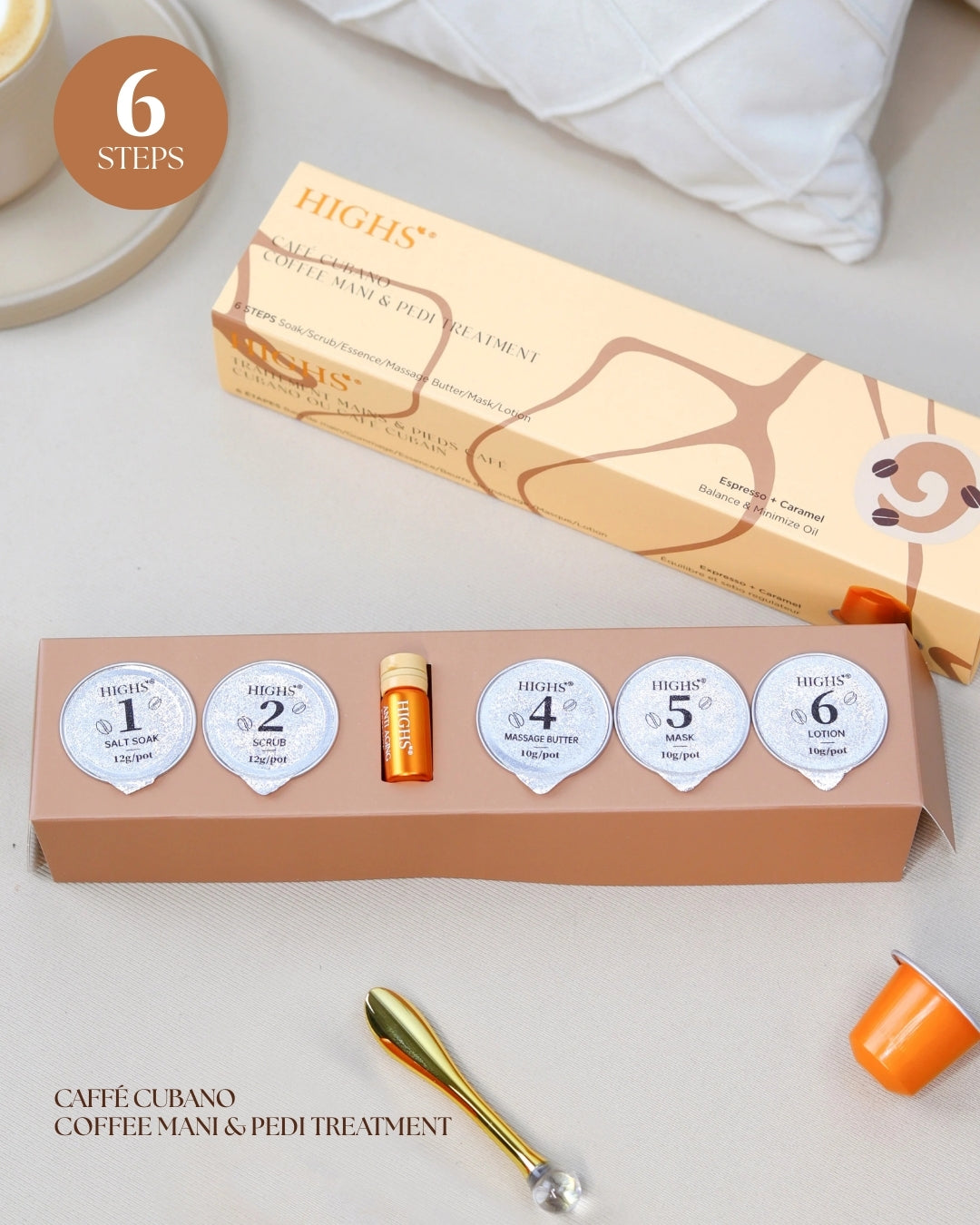 Highs Caffé Cubano Coffee Mani & Pedi Treatment 6 Steps