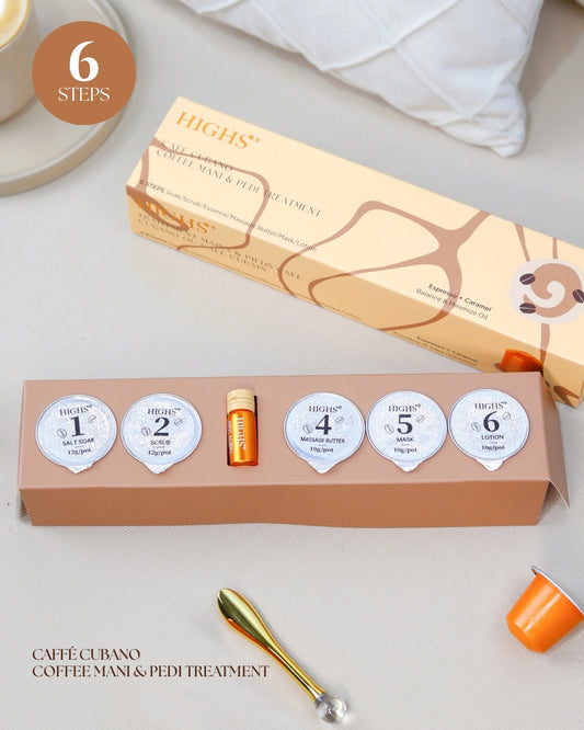 Highs Caffé Cubano Coffee Mani & Pedi Treatment 6 Steps