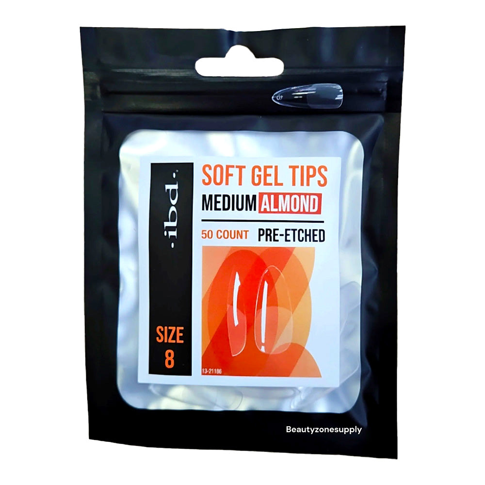 IBD Soft Gel Tips – Long Coffin Pre-Etched Size 8