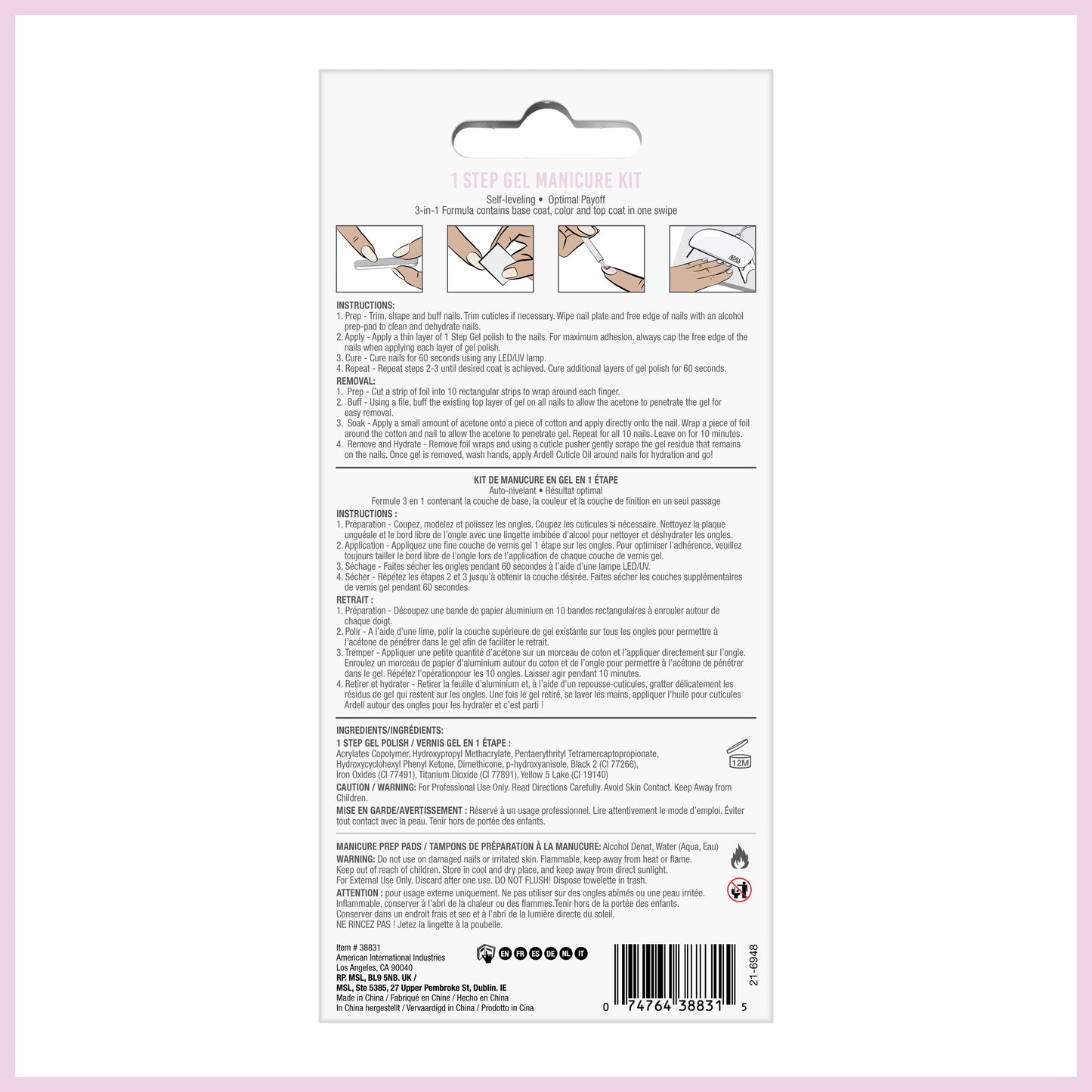 Ardell 1 Step Gel TPO & Hema Free - Manicure Kit - Flower Petal