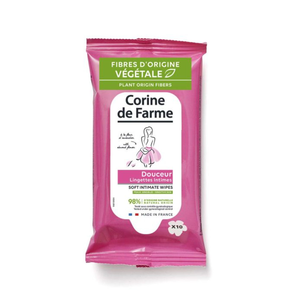 Corine de Farme Intimate Soft wipes with plant origin fibers x20