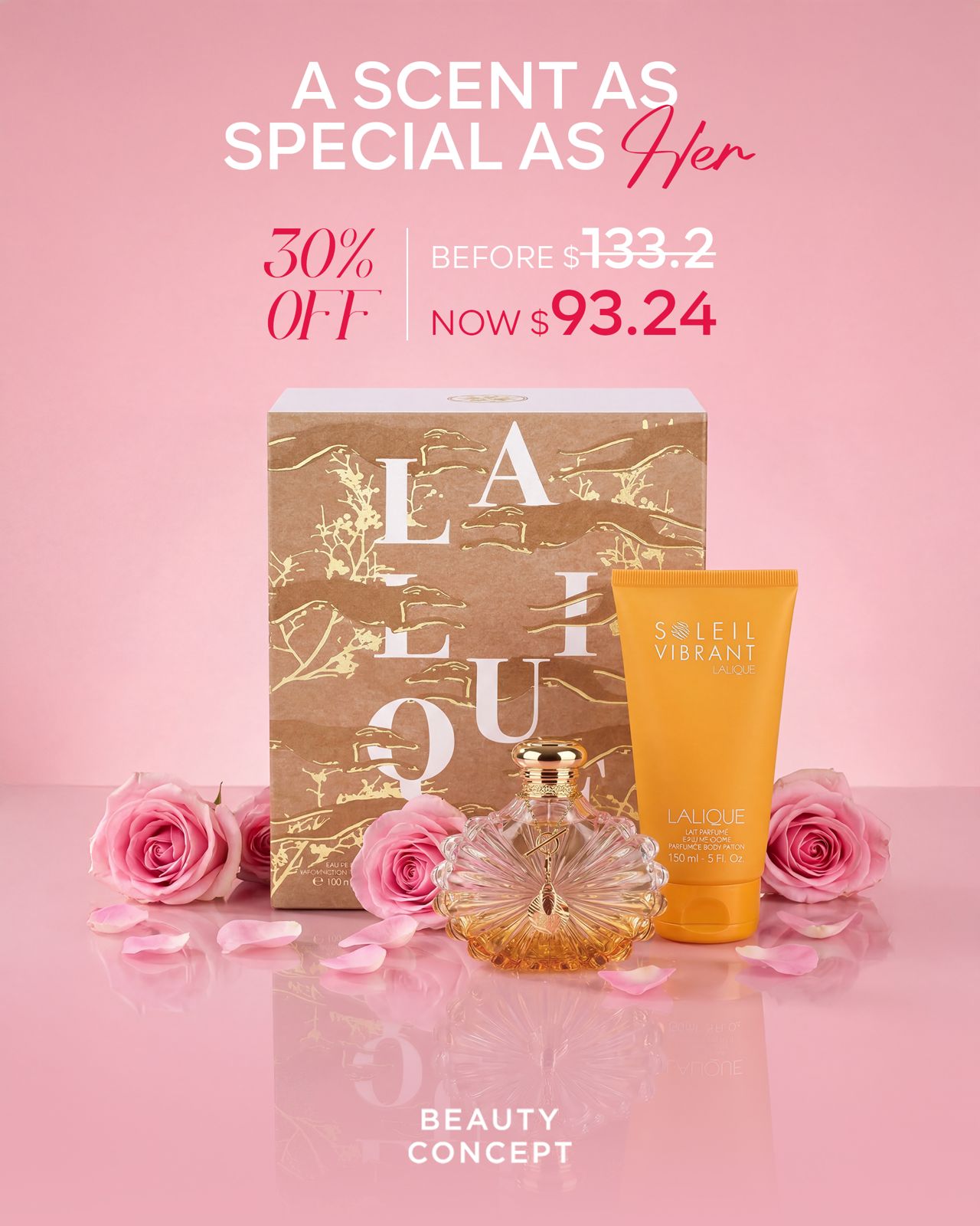 Lalique Soleil Vibrant Eau de Parfum 100ml + Body Lotion Gift Set