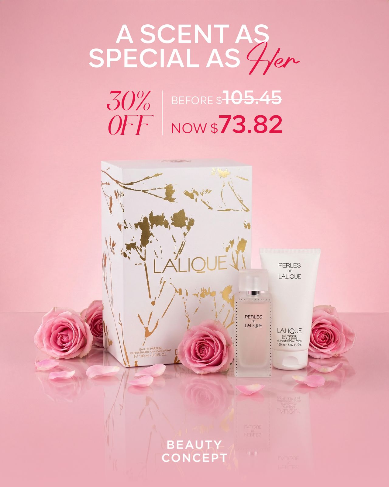 Lalique Perles de Lalique Eau de Parfum 100ml + Body Lotion Gift Set